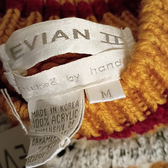 90s Vintage Evian II Schnauzer Dog Hand Knit Sweater Size Medium New Old Stock - Picture 5 of 5